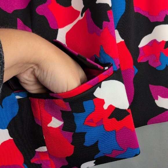 Kasper Vibrant Floral Blazer in Black and Pink - Picture 4 of 6